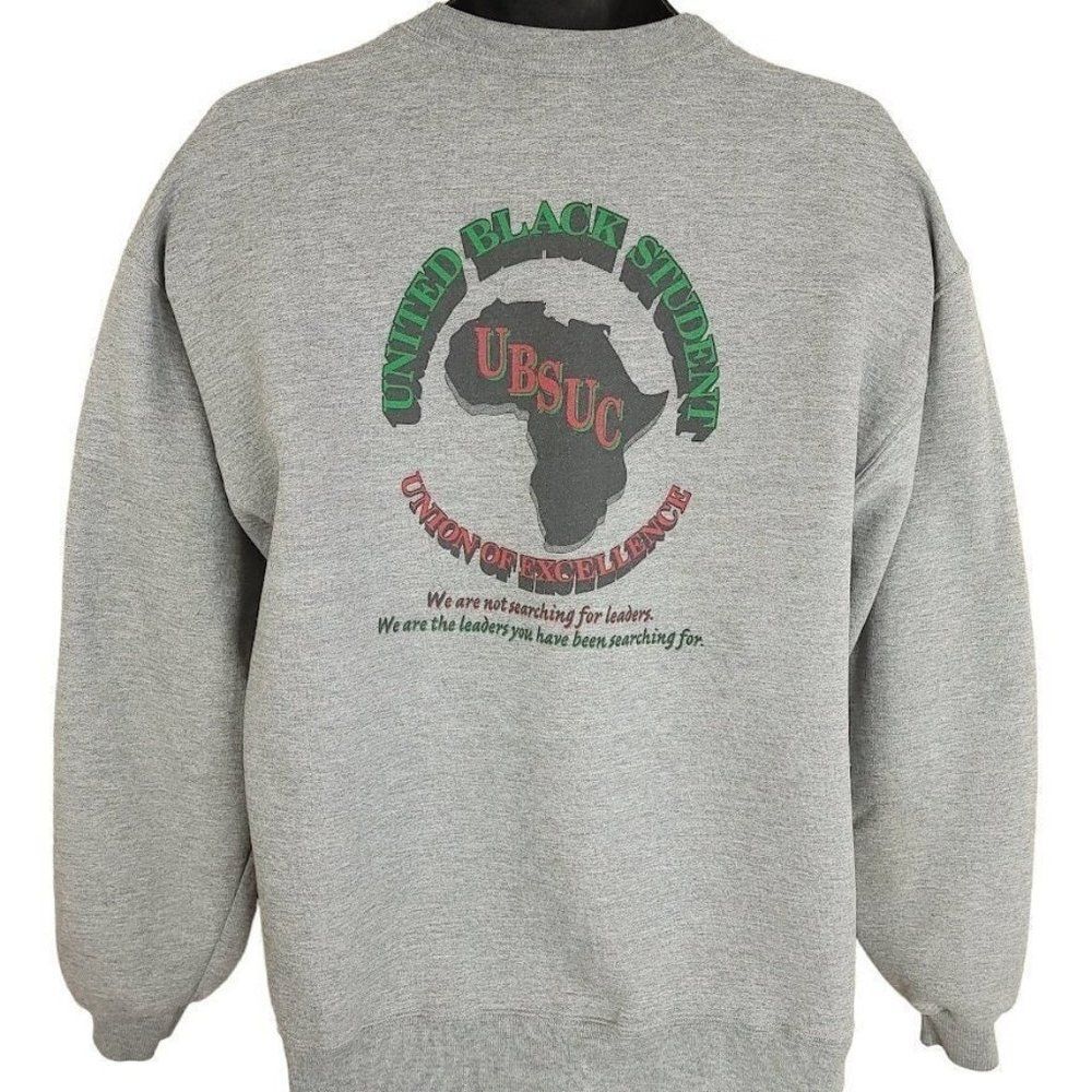 United Black Student Sweatshirt Vintage Y2K 2001 Union Of Excellence Mens Size L